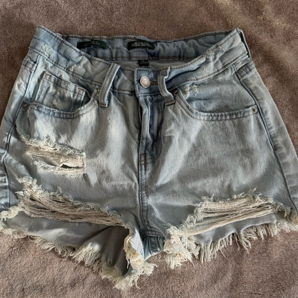 Wild Fable Frayed Light Blue Jean Shorts